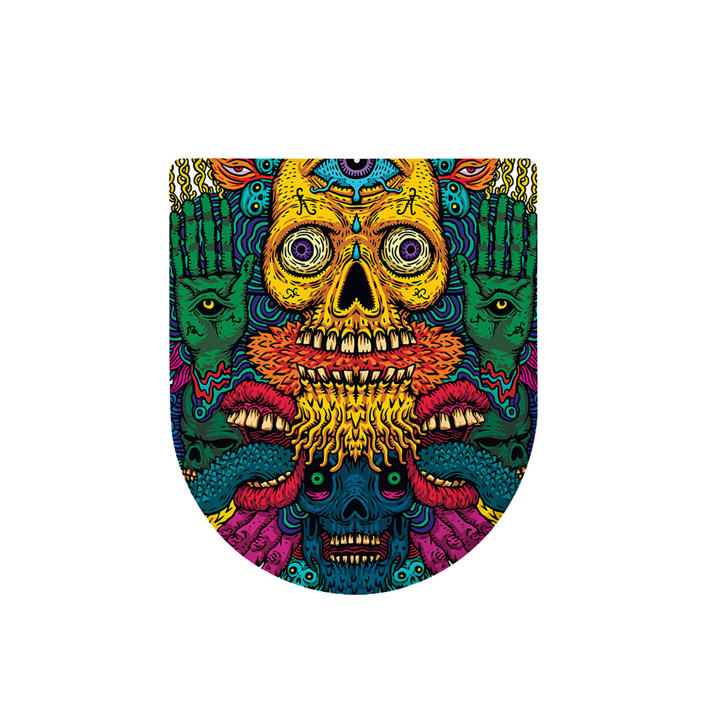 Psychedelic Skull Print Toilet Lid Cover