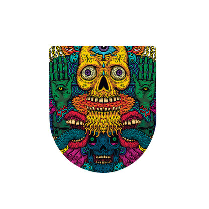 Psychedelic Skull Print Toilet Lid Cover