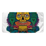 Psychedelic Skull Print Towel