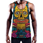 Psychedelic Skull Print Training Tank Top