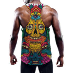 Psychedelic Skull Print Training Tank Top