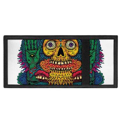 Psychedelic Skull Print Trifold Wallet