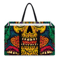 Psychedelic Skull Print Utility Tote Bag
