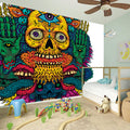 Psychedelic Skull Print Wall Sticker
