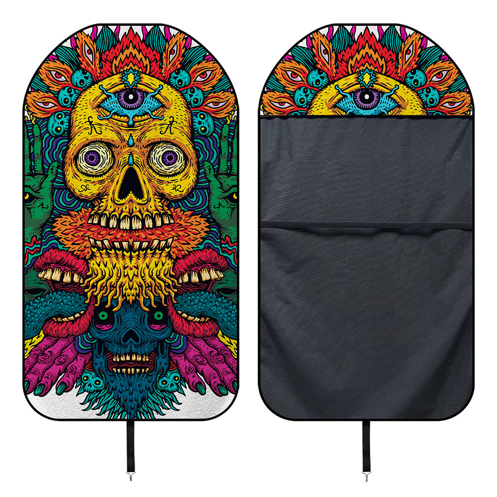 Psychedelic Skull Print Waterproof Car Seat Cover