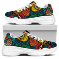 Psychedelic Skull Print White Chunky Shoes
