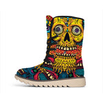 Psychedelic Skull Print Winter Boots