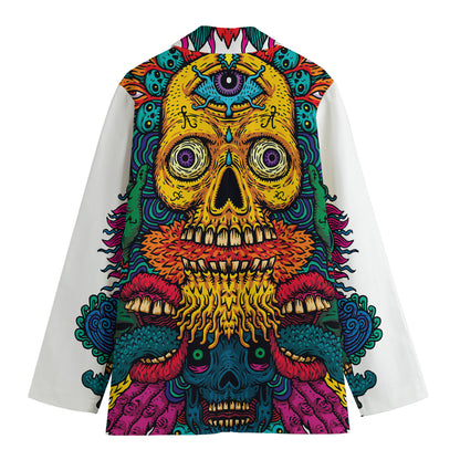 Psychedelic Skull Print Women's Blazer