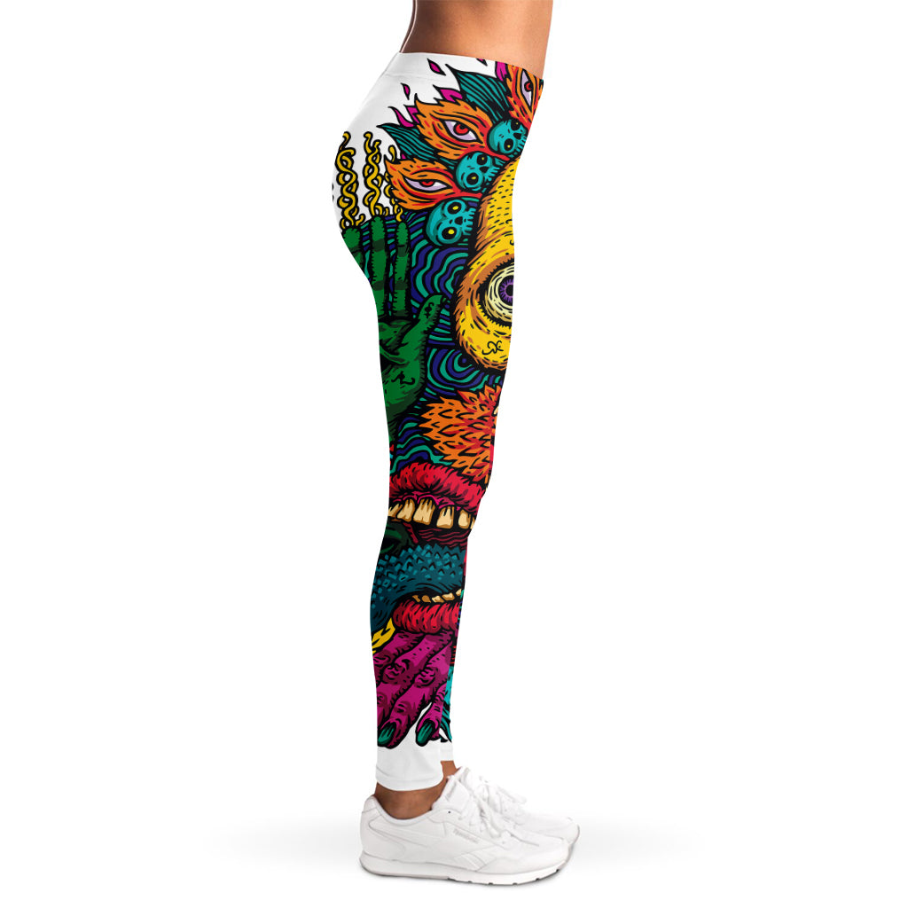 Psychedelic Skull Print Women's Leggings