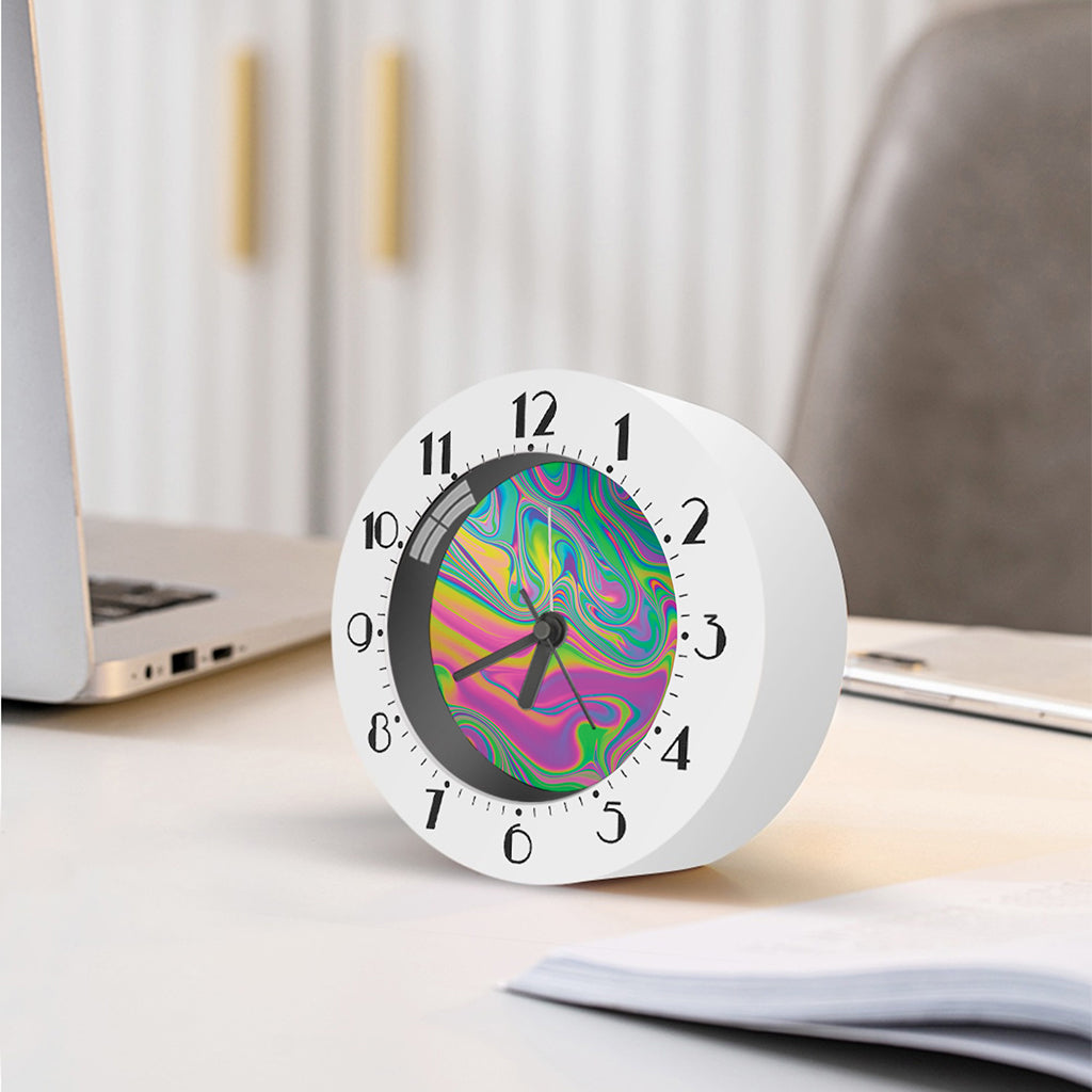 Psychedelic Soap Bubble Print Alarm Clock