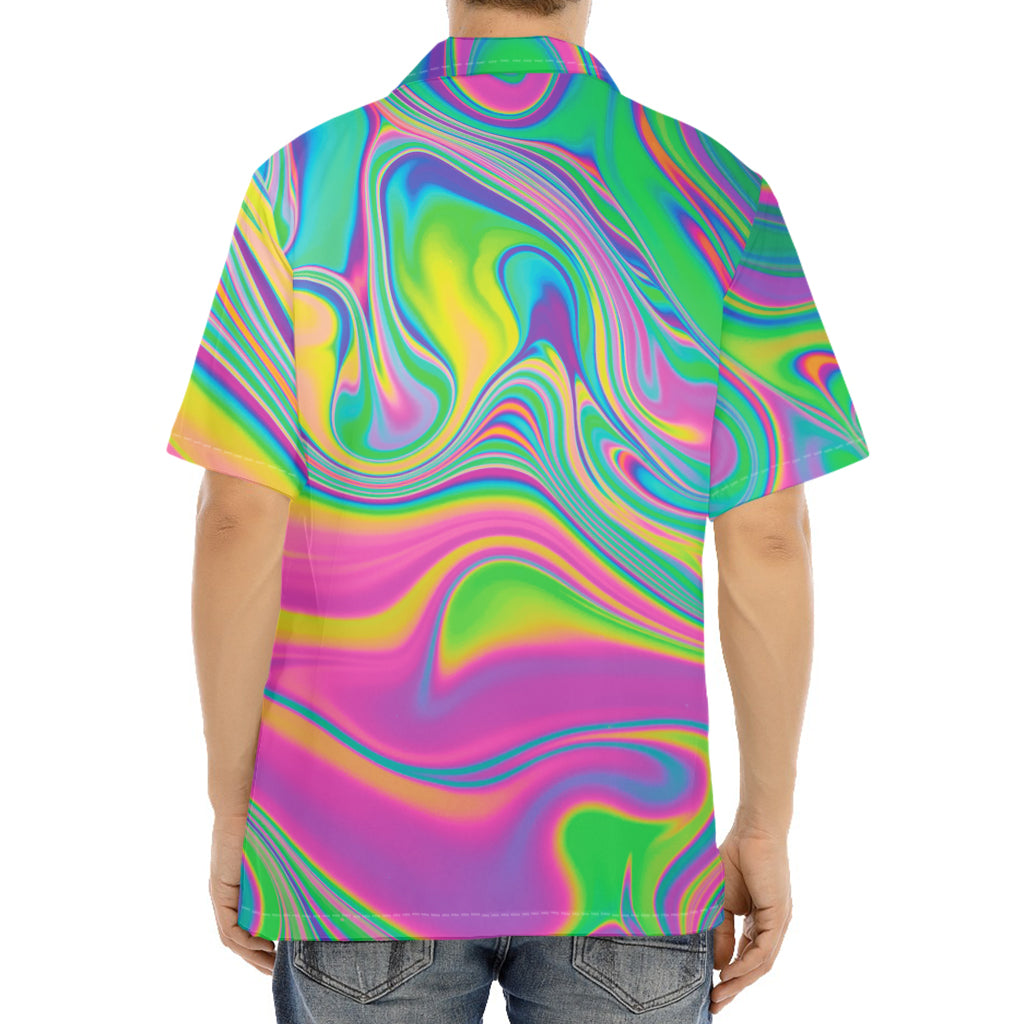 Psychedelic Soap Bubble Print Aloha Shirt