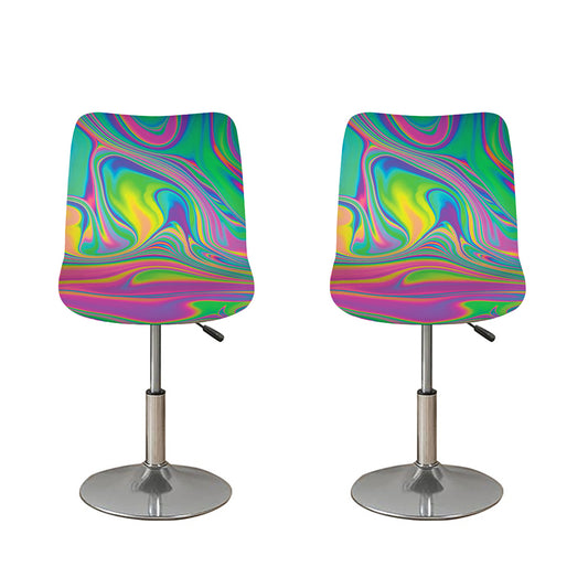 Psychedelic Soap Bubble Print Bar Stool Covers