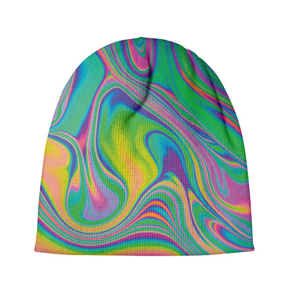 Psychedelic Soap Bubble Print Beanie