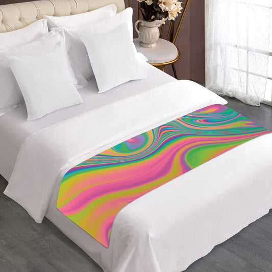 Psychedelic Soap Bubble Print Bed Runner