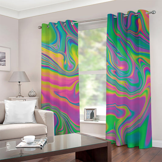 Psychedelic Soap Bubble Print Blackout Grommet Curtains