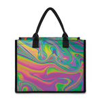 Psychedelic Soap Bubble Print Canvas Tote Bag