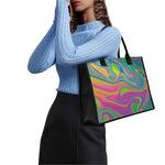 Psychedelic Soap Bubble Print Canvas Tote Bag