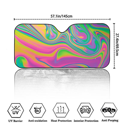 Psychedelic Soap Bubble Print Car Windshield Sun Shade