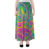 Psychedelic Soap Bubble Print Chiffon Maxi Skirt