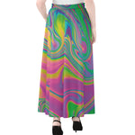 Psychedelic Soap Bubble Print Chiffon Maxi Skirt