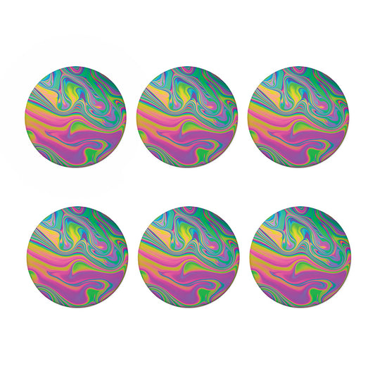 Psychedelic Soap Bubble Print Coaster Set