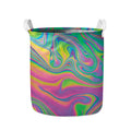 Psychedelic Soap Bubble Print Collapsible Laundry Basket