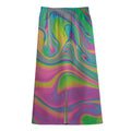 Psychedelic Soap Bubble Print Cotton Front Slit Maxi Skirt