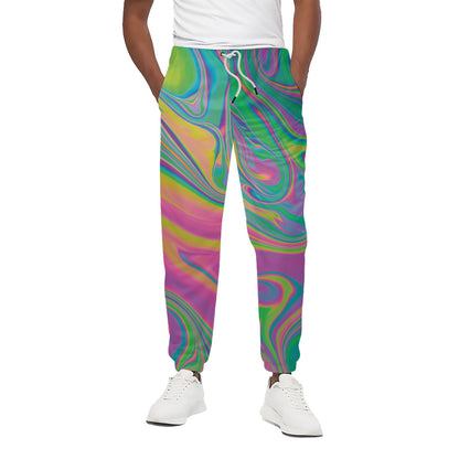 Psychedelic Soap Bubble Print Cotton Pants