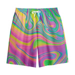 Psychedelic Soap Bubble Print Cotton Shorts