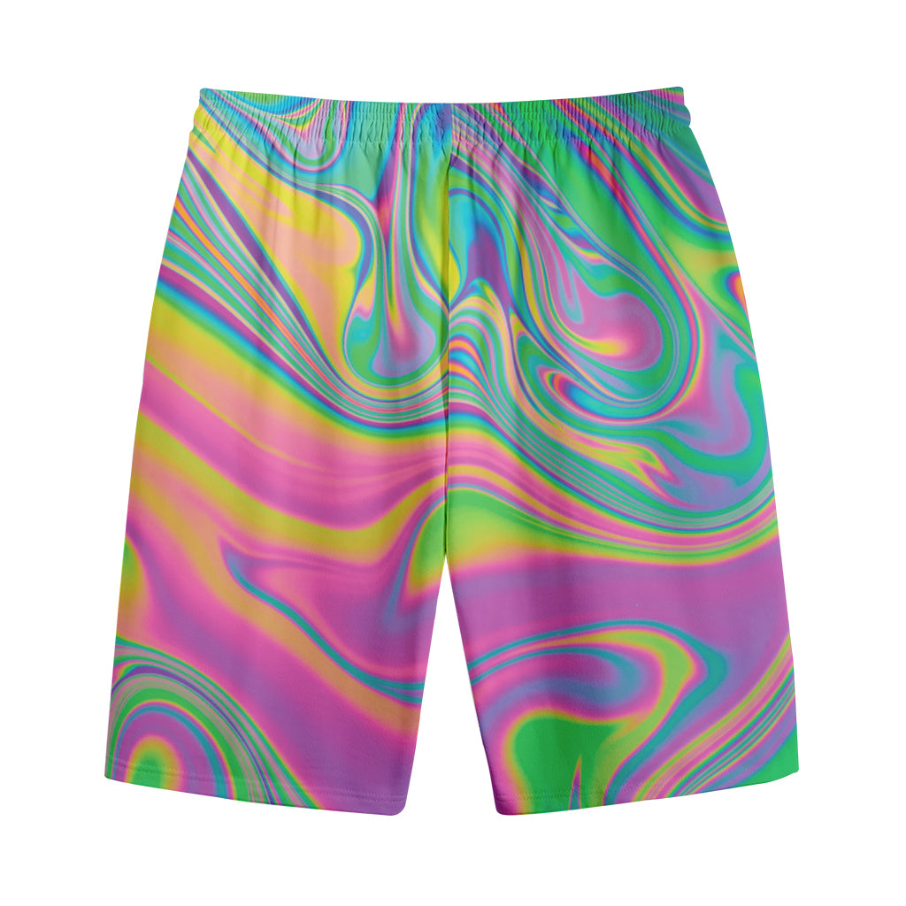 Psychedelic Soap Bubble Print Cotton Shorts