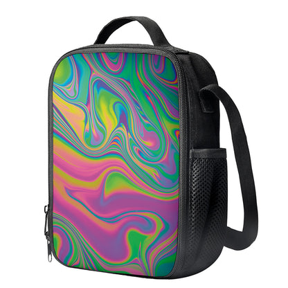 Psychedelic Soap Bubble Print Crossbody Lunch Bag