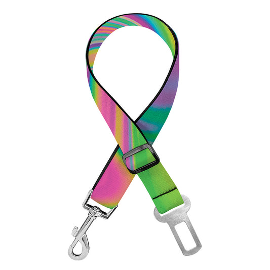 Psychedelic Soap Bubble Print Dog Seat Belt