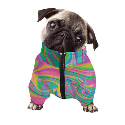 Psychedelic Soap Bubble Print Dog Zip Up Jacket