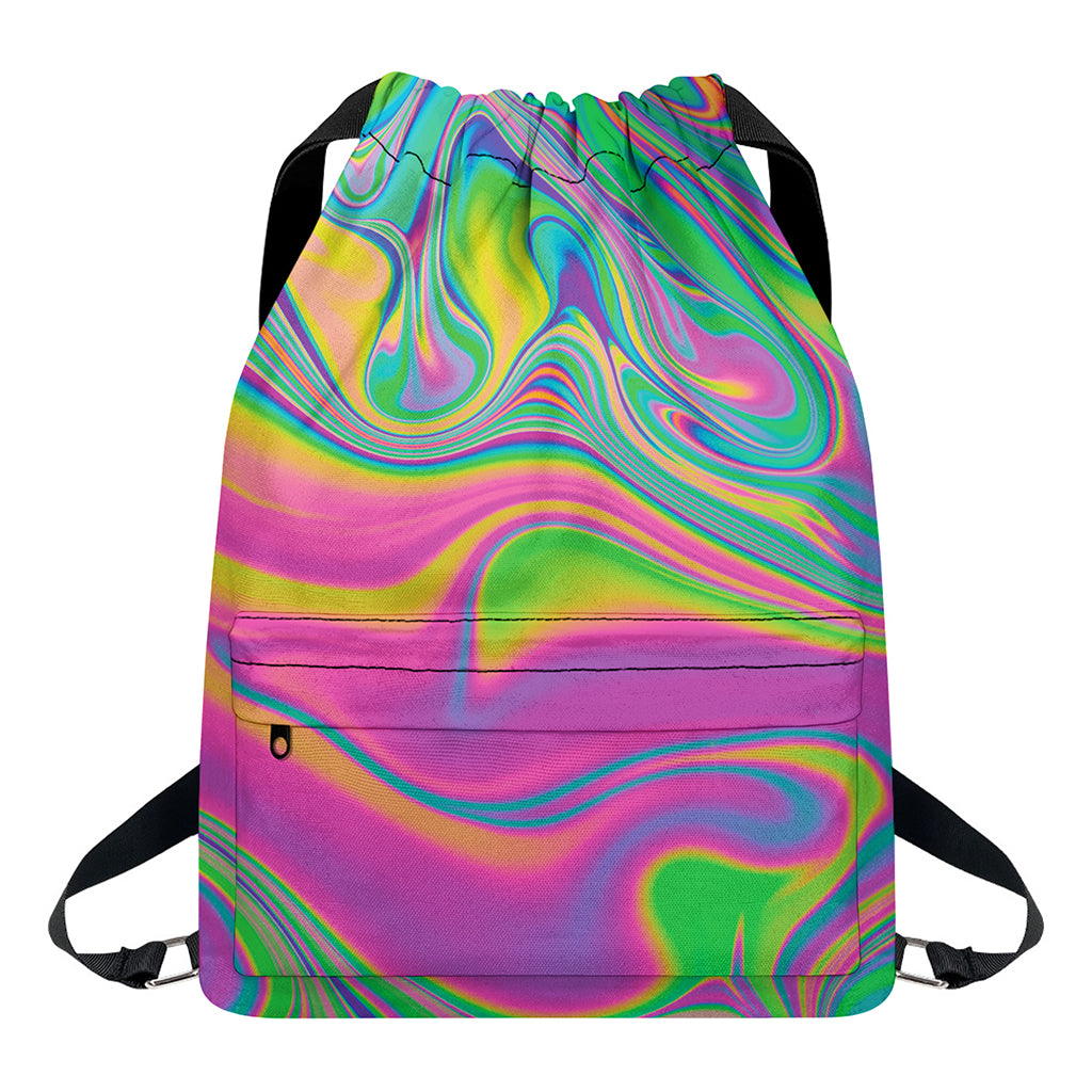 Psychedelic Soap Bubble Print Drawstring Backpack