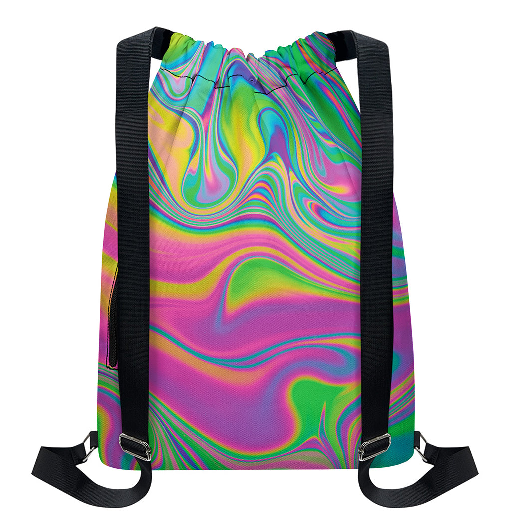 Psychedelic Soap Bubble Print Drawstring Backpack