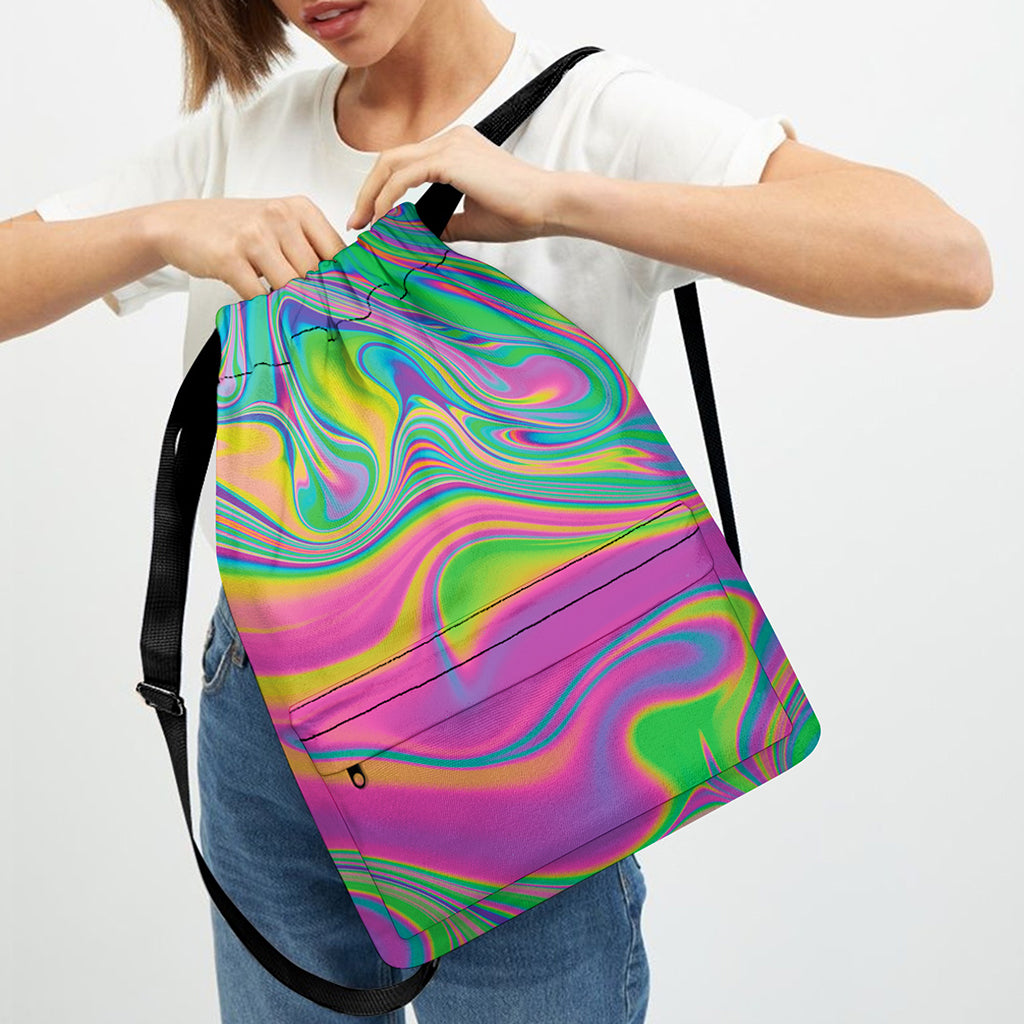 Psychedelic Soap Bubble Print Drawstring Backpack