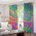 Psychedelic Soap Bubble Print Extra Wide Grommet Curtains