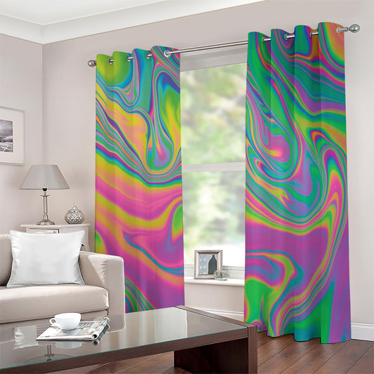 Psychedelic Soap Bubble Print Extra Wide Grommet Curtains