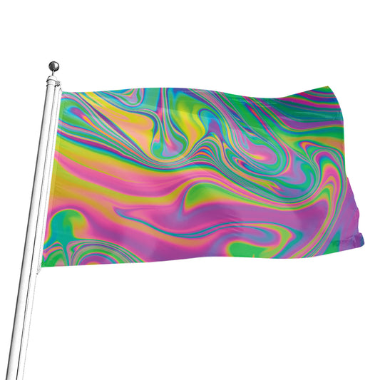 Psychedelic Soap Bubble Print Flag
