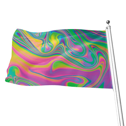 Psychedelic Soap Bubble Print Flag