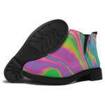 Psychedelic Soap Bubble Print Flat Ankle Boots