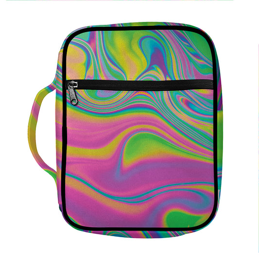 Psychedelic Soap Bubble Print Front Pocket Bible Bag