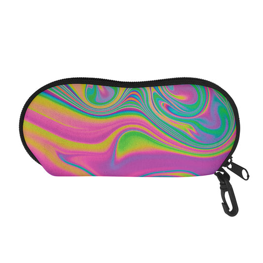 Psychedelic Soap Bubble Print Glasses Case