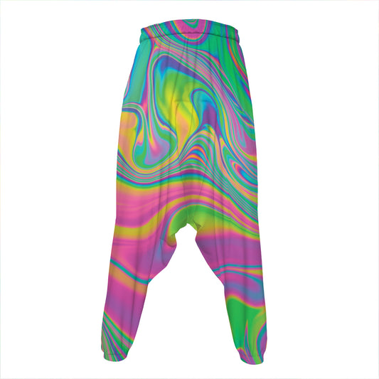 Psychedelic Soap Bubble Print Hammer Pants