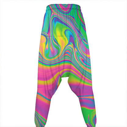 Psychedelic Soap Bubble Print Hammer Pants
