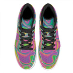 Psychedelic Soap Bubble Print High Top Leather Sneakers