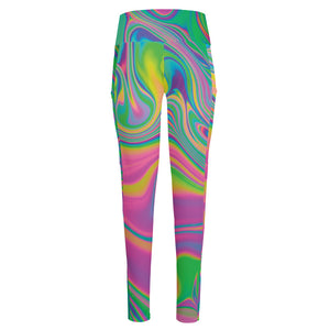 Psychedelic Soap Bubble Print High-Waisted Pocket Leggings