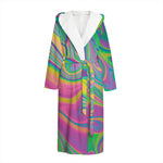 Psychedelic Soap Bubble Print Hooded Bathrobe