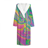 Psychedelic Soap Bubble Print Hooded Bathrobe