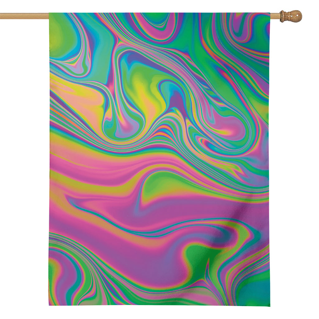 Psychedelic Soap Bubble Print House Flag